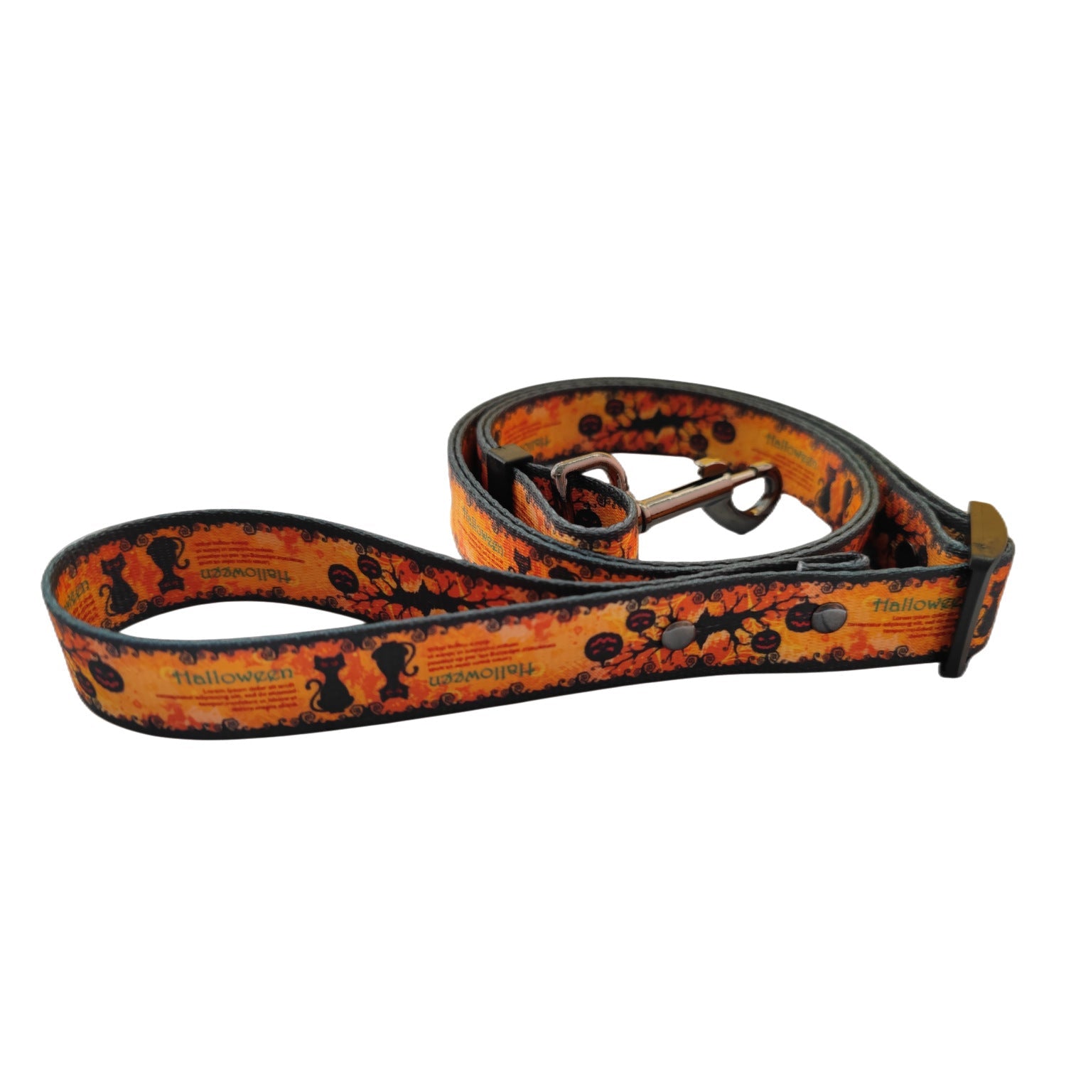 KFX-1758269 Halloween-Themed Pet Dog Print Leash and Chest Harness Set in Polyester with Multiple Size Options