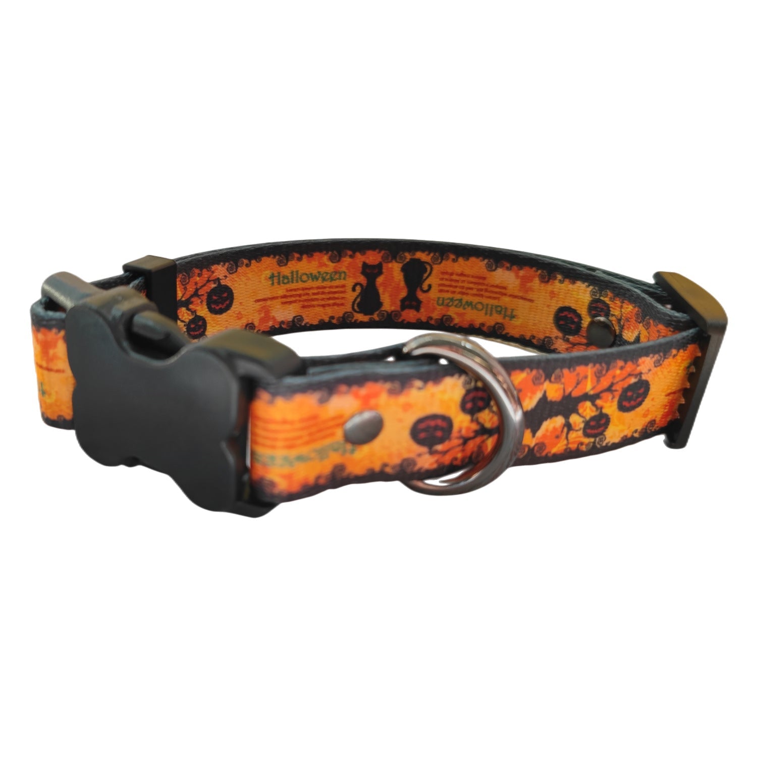 KFX-1758269 Halloween-Themed Pet Dog Print Leash and Chest Harness Set in Polyester with Multiple Size Options