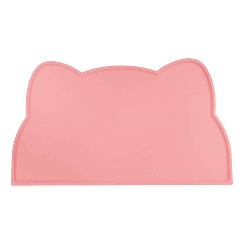 KFX-1760445 Waterproof Silicone Pet Feeding Mat for Dogs and Cats - Portable Cat Head Design, 44x24cm