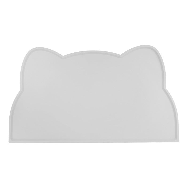 KFX-1760445 Waterproof Silicone Pet Feeding Mat for Dogs and Cats - Portable Cat Head Design, 44x24cm