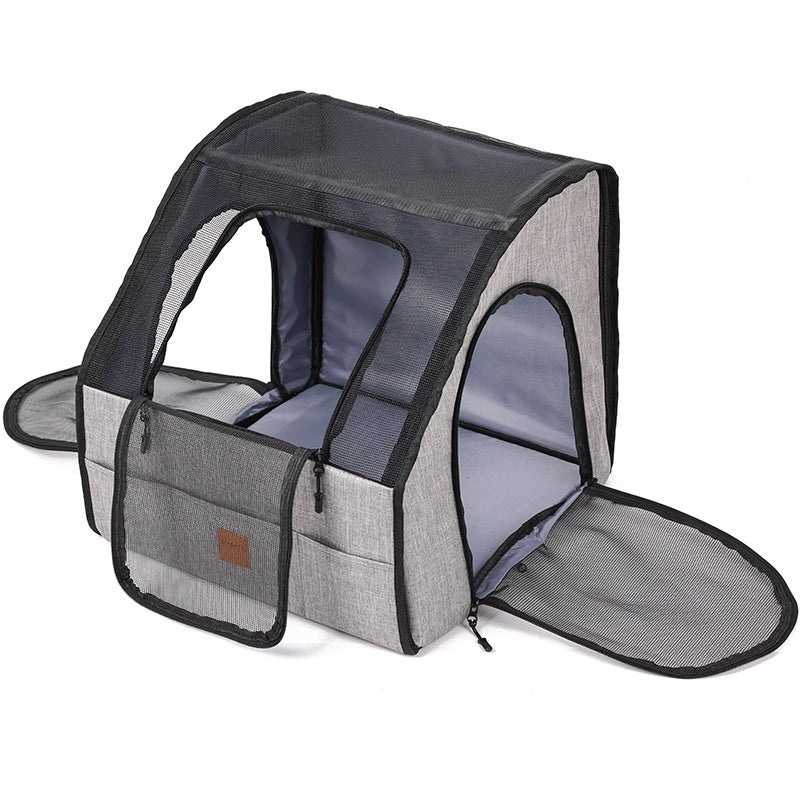 KFX-1761213 Portable Dog Nest Cage - Grey, Available in Medium and Large Sizes