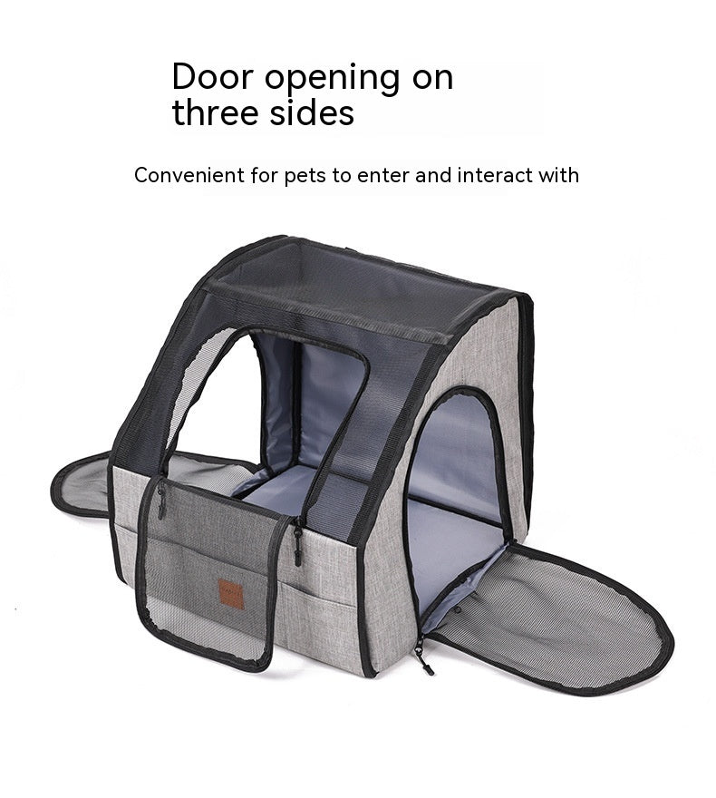 KFX-1761213 Portable Dog Nest Cage - Grey, Available in Medium and Large Sizes