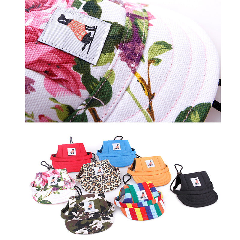 KFX-1763133 Dog Baseball Cap for Small to Medium Pets - Polyester Adjustable Hat for Puppies and Cats