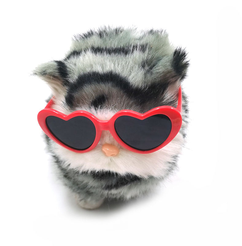 KFX-1763773 Heart-Shaped Sunglasses for Pets – Colorful Plastic Shades for Dogs and Cats