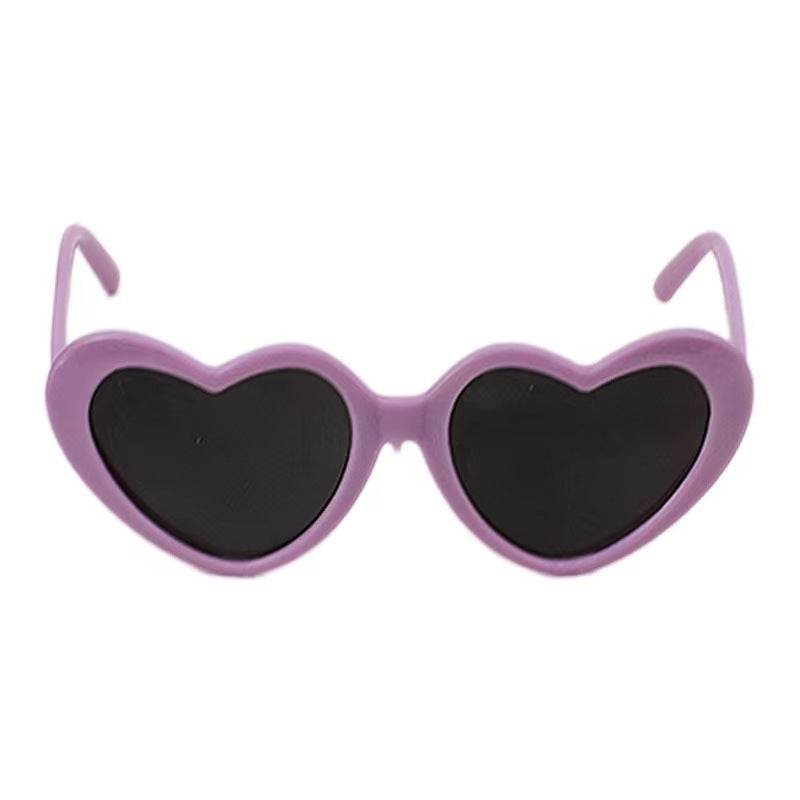 KFX-1763773 Heart-Shaped Sunglasses for Pets – Colorful Plastic Shades for Dogs and Cats
