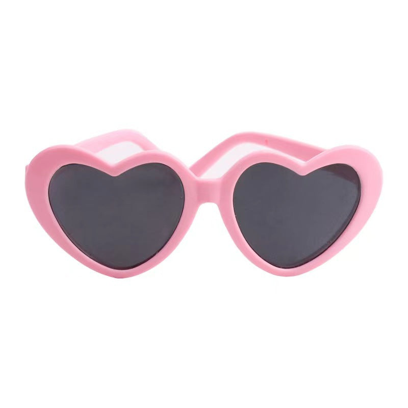 KFX-1763773 Heart-Shaped Sunglasses for Pets – Colorful Plastic Shades for Dogs and Cats