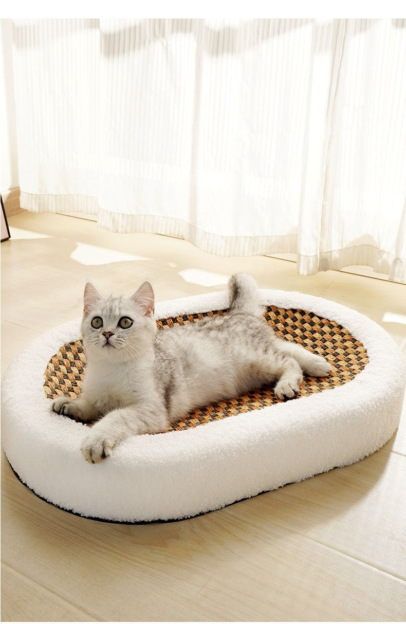 KFX-1764925 Wear-resistant Oval Sisal Cat Scratch Board and Pet Bed