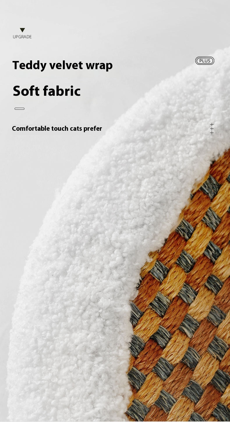 KFX-1764925 Wear-resistant Oval Sisal Cat Scratch Board and Pet Bed