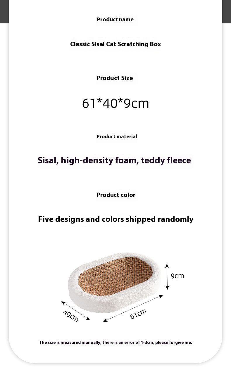 KFX-1764925 Wear-resistant Oval Sisal Cat Scratch Board and Pet Bed