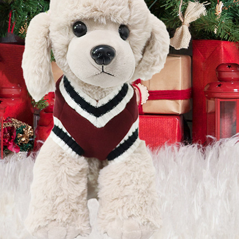 KFX-1765309 Cozy Knitted V-Neck Vest for Pets in Wine Red, Green, Khaki, Gray - Multiple Sizes Available