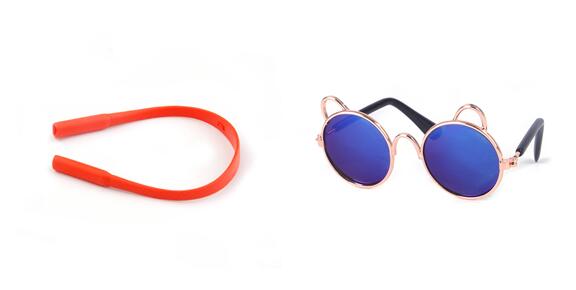 KFX-1766333 Cute Metal Sunglasses for Cats and Dogs - Casual Pet Accessory