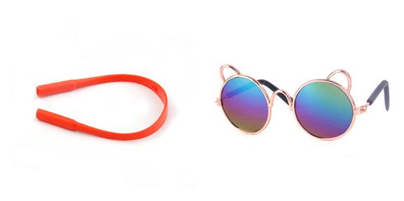 KFX-1766333 Cute Metal Sunglasses for Cats and Dogs - Casual Pet Accessory