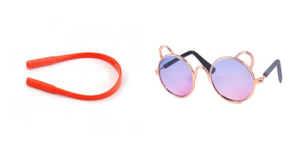 KFX-1766333 Cute Metal Sunglasses for Cats and Dogs - Casual Pet Accessory