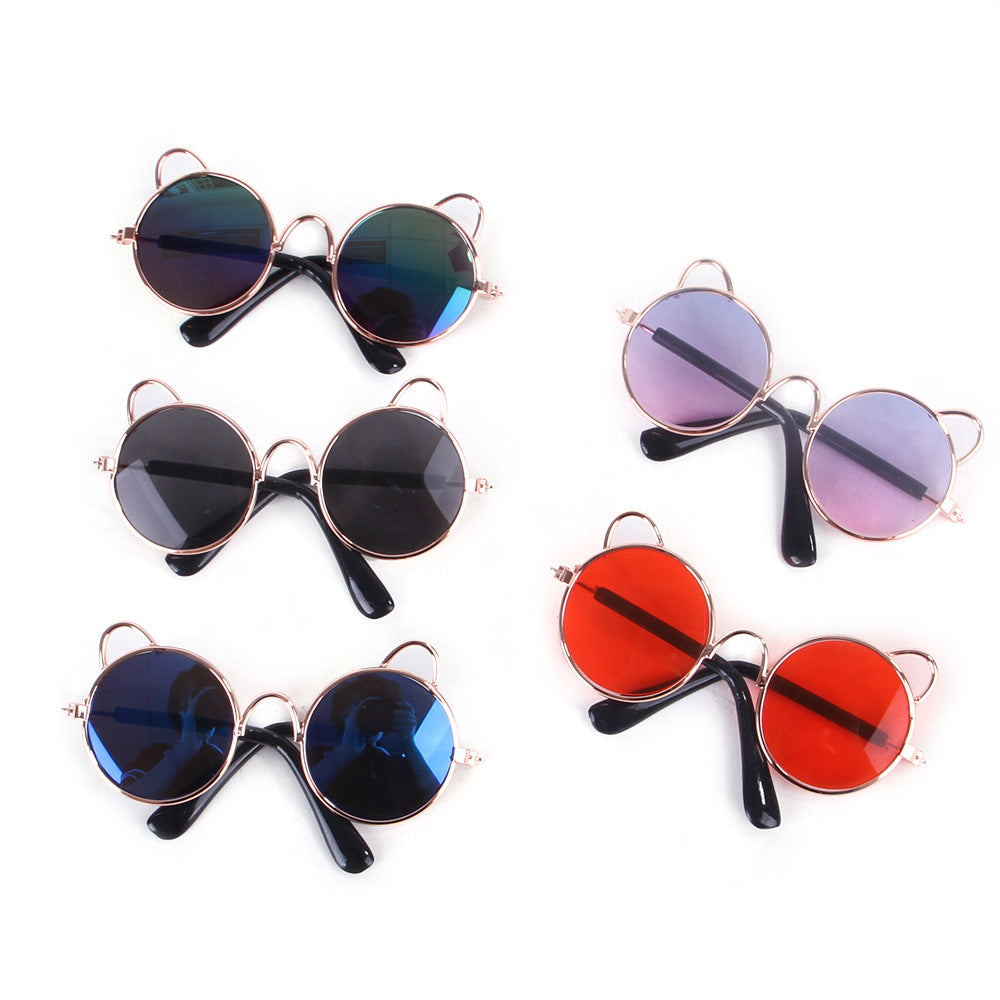 KFX-1766333 Cute Metal Sunglasses for Cats and Dogs - Casual Pet Accessory