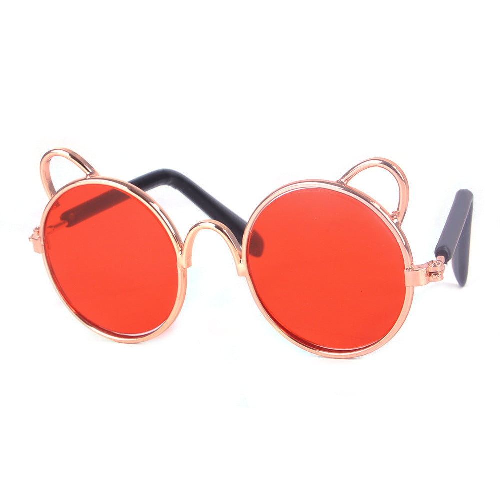 KFX-1766333 Cute Metal Sunglasses for Cats and Dogs - Casual Pet Accessory