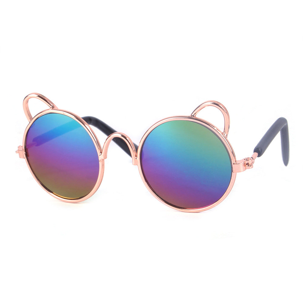 KFX-1766333 Cute Metal Sunglasses for Cats and Dogs - Casual Pet Accessory