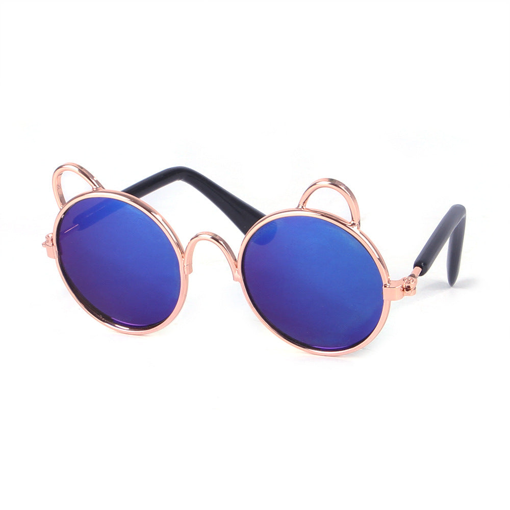 KFX-1766333 Cute Metal Sunglasses for Cats and Dogs - Casual Pet Accessory