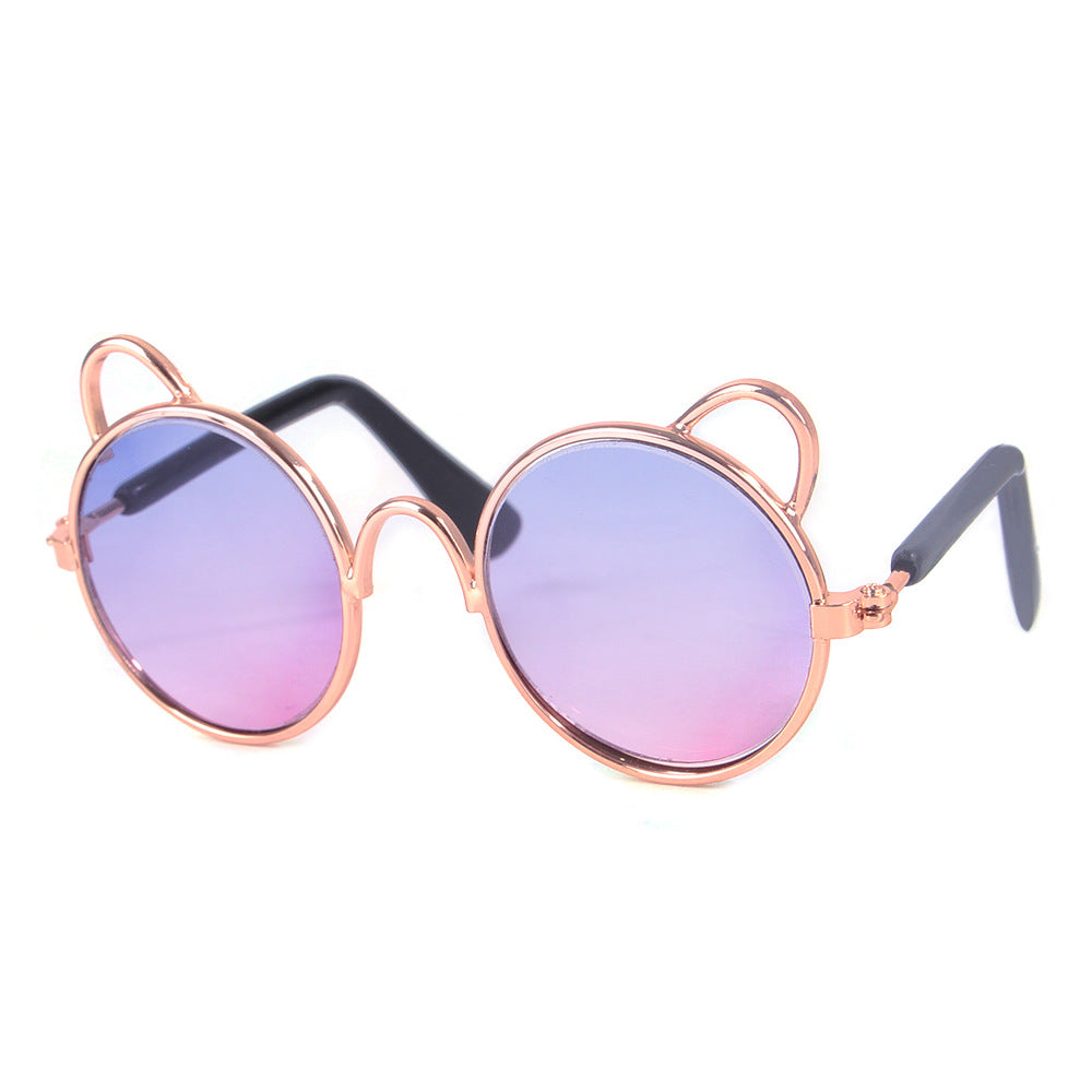 KFX-1766333 Cute Metal Sunglasses for Cats and Dogs - Casual Pet Accessory