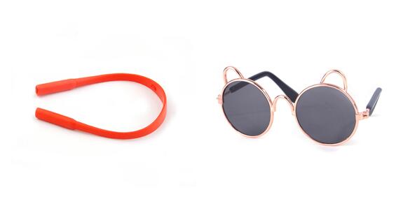 KFX-1766333 Cute Metal Sunglasses for Cats and Dogs - Casual Pet Accessory