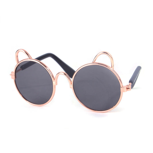 KFX-1766333 Cute Metal Sunglasses for Cats and Dogs - Casual Pet Accessory