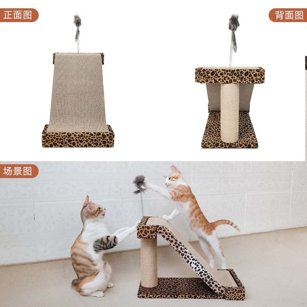 KFX-1767997 Leopard Print Corrugated Cat Scratch Board with Replaceable Scratch Surface