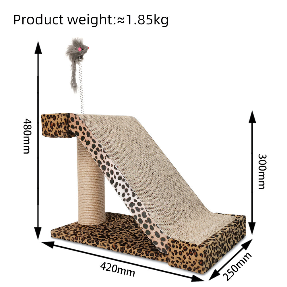 KFX-1767997 Leopard Print Corrugated Cat Scratch Board with Replaceable Scratch Surface