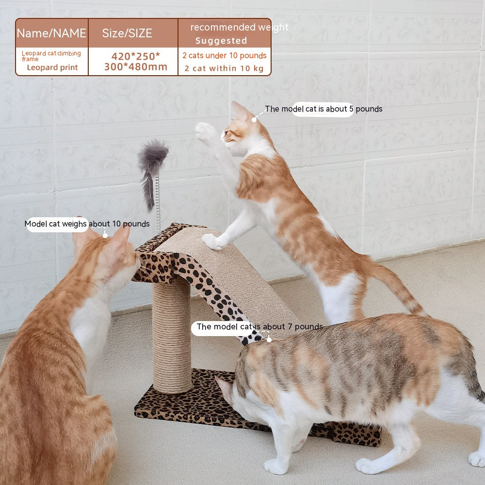 KFX-1767997 Leopard Print Corrugated Cat Scratch Board with Replaceable Scratch Surface