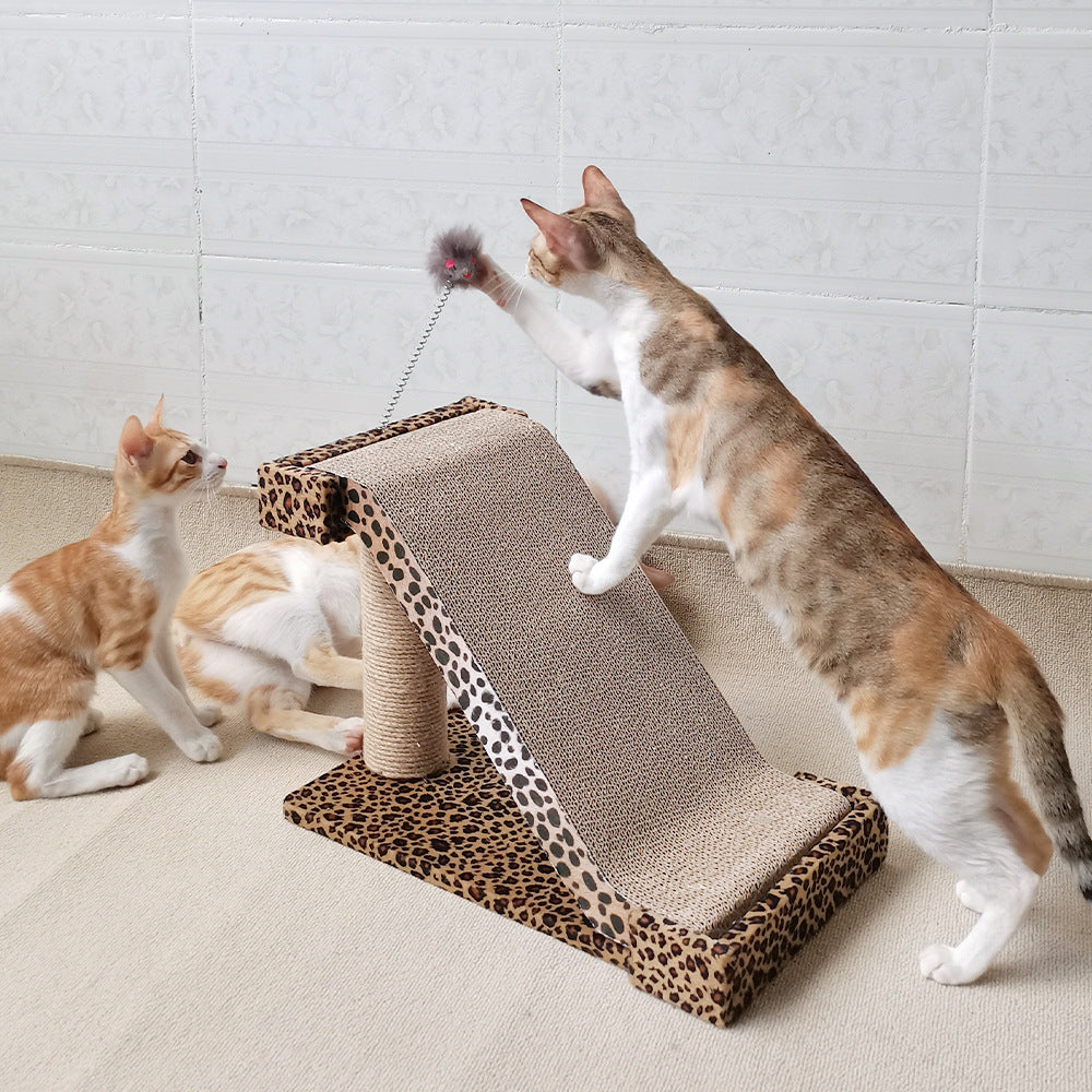 KFX-1767997 Leopard Print Corrugated Cat Scratch Board with Replaceable Scratch Surface