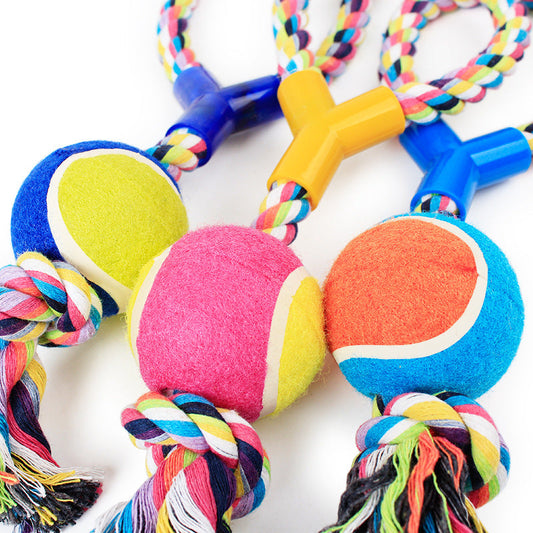 KFX-1768509 Y-Shaped Cotton Rope Toy for Pets - 38cm Long, Random Color Selection