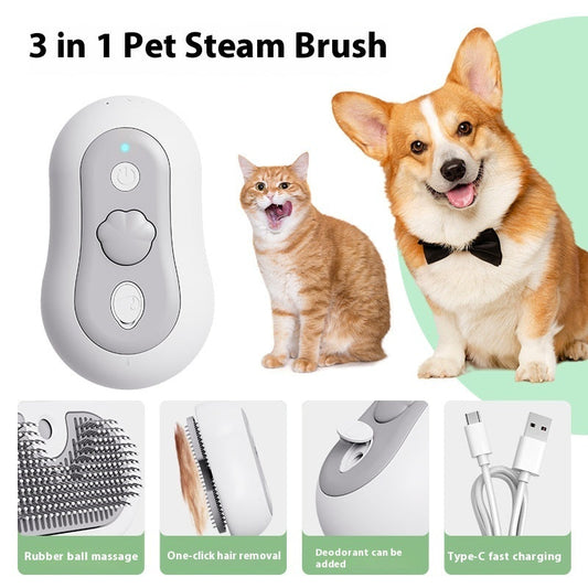 KFX-1770301 Pet Massage Comb with Cleaning Spray for Cats - Rechargeable Device in Multiple Colors