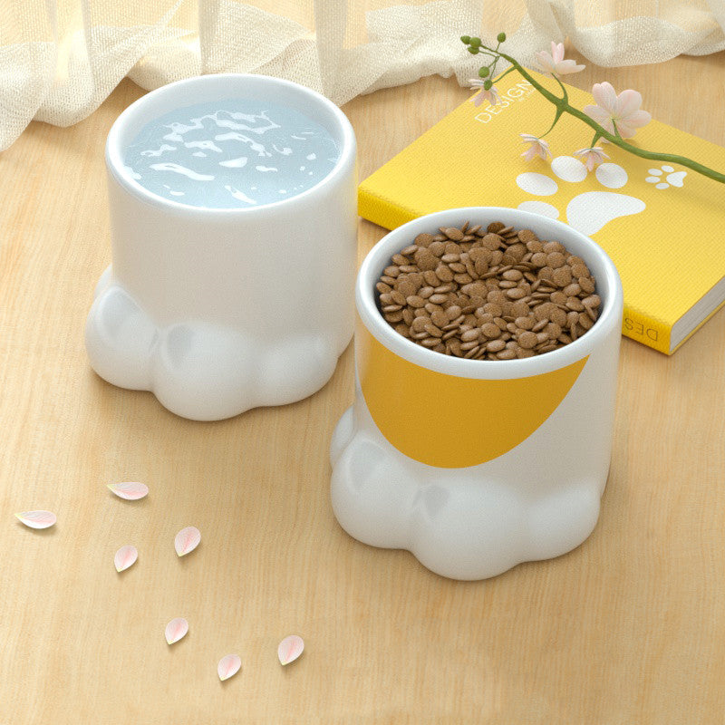 KFX-1770685 High Neck Ceramic Cat and Dog Bowl with Large Capacity for Comfortable Feeding