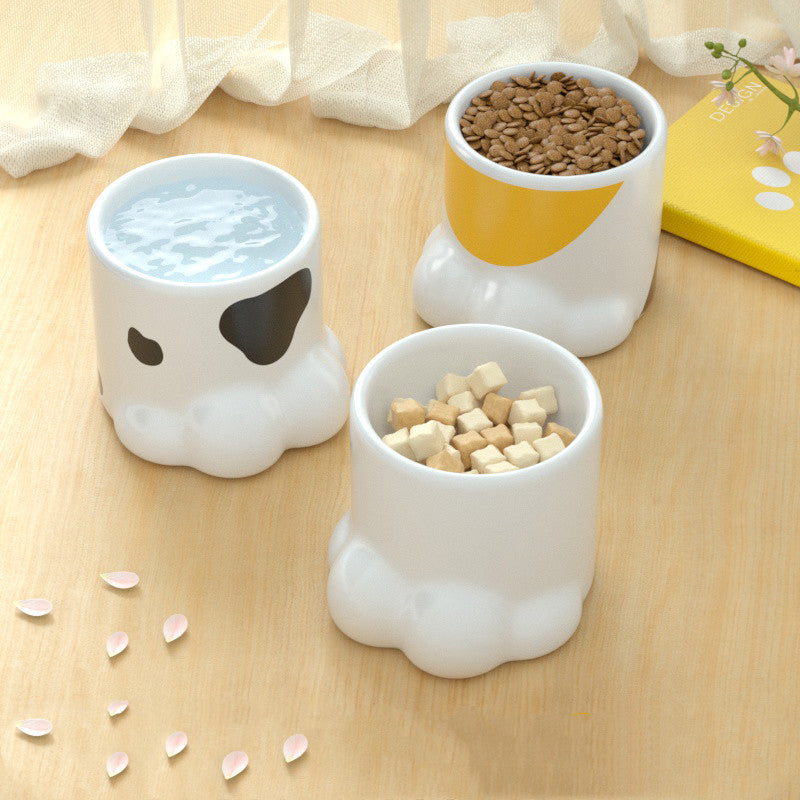 KFX-1770685 High Neck Ceramic Cat and Dog Bowl with Large Capacity for Comfortable Feeding