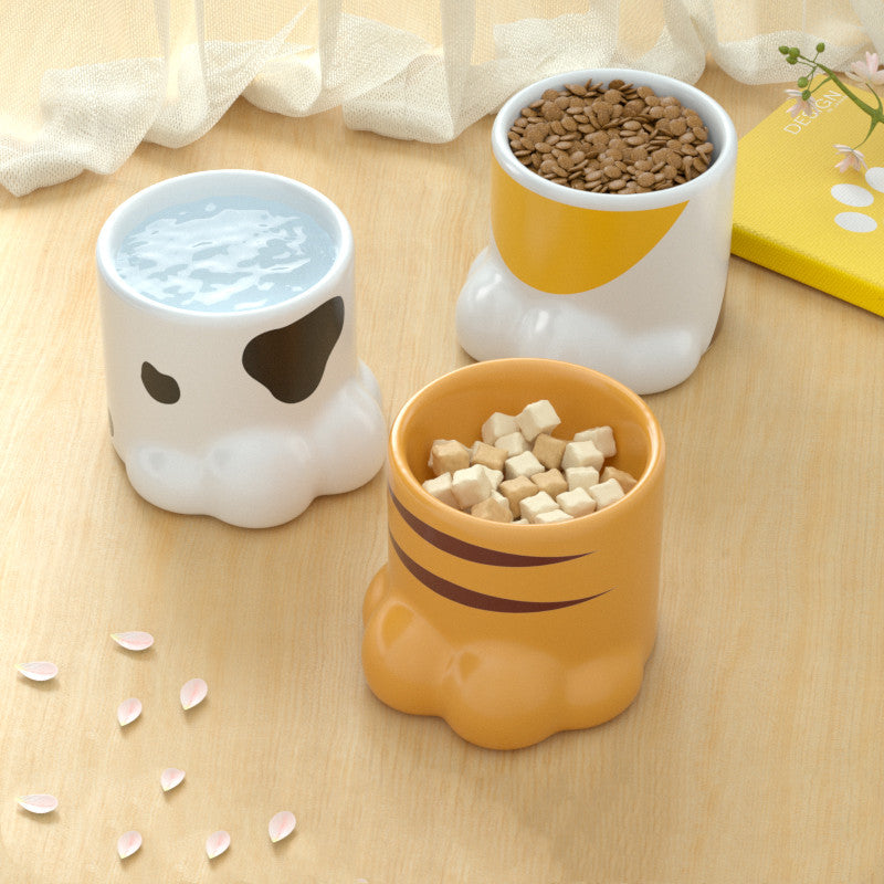 KFX-1770685 High Neck Ceramic Cat and Dog Bowl with Large Capacity for Comfortable Feeding