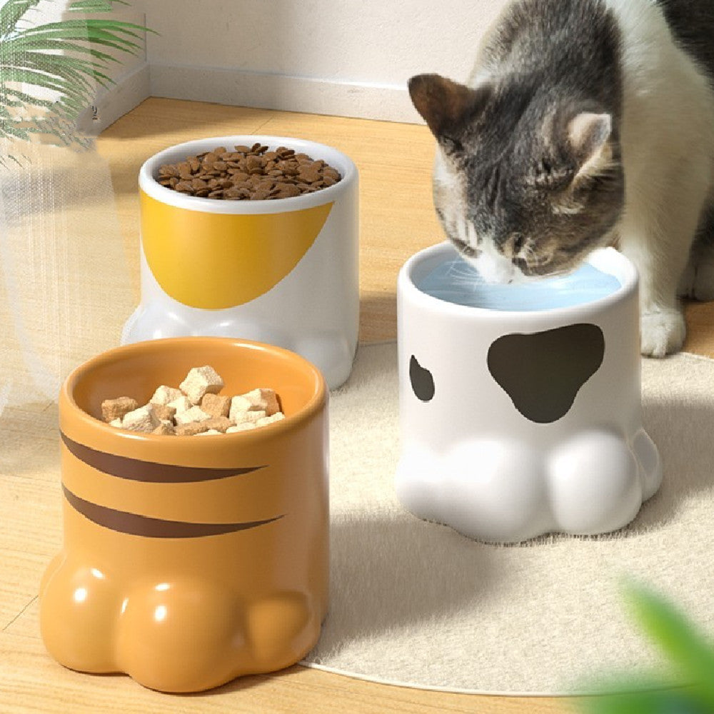 KFX-1770685 High Neck Ceramic Cat and Dog Bowl with Large Capacity for Comfortable Feeding