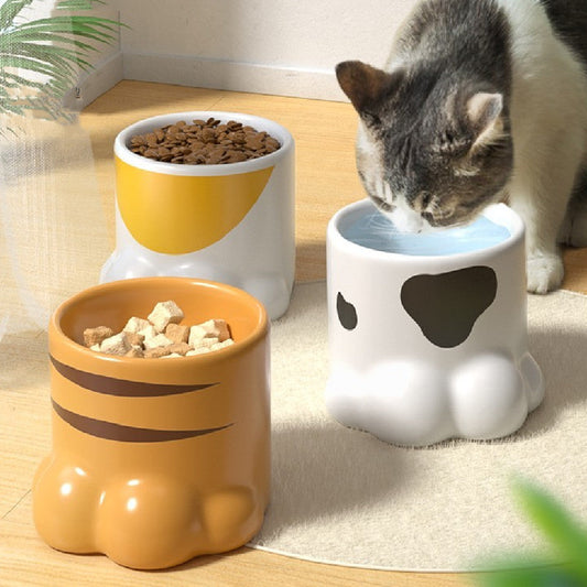 KFX-1770685 High Neck Ceramic Cat and Dog Bowl with Large Capacity for Comfortable Feeding