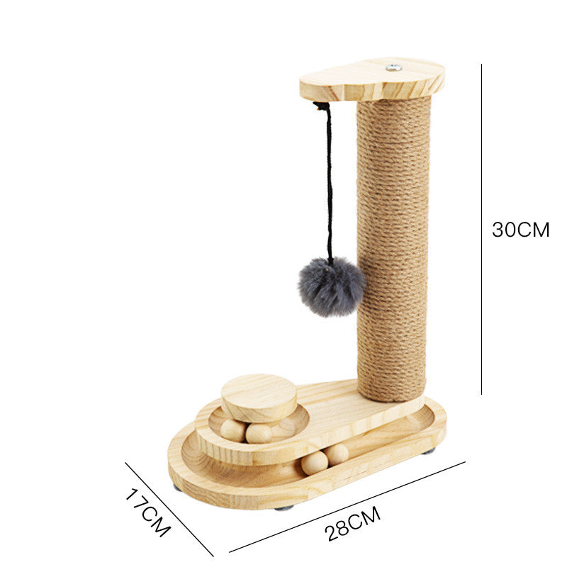 KFX-1775293 Solid Wood Cat Turntable with Variety of Engaging Toys for Adult Cats and Kittens