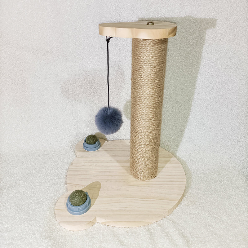 KFX-1775293 Solid Wood Cat Turntable with Variety of Engaging Toys for Adult Cats and Kittens