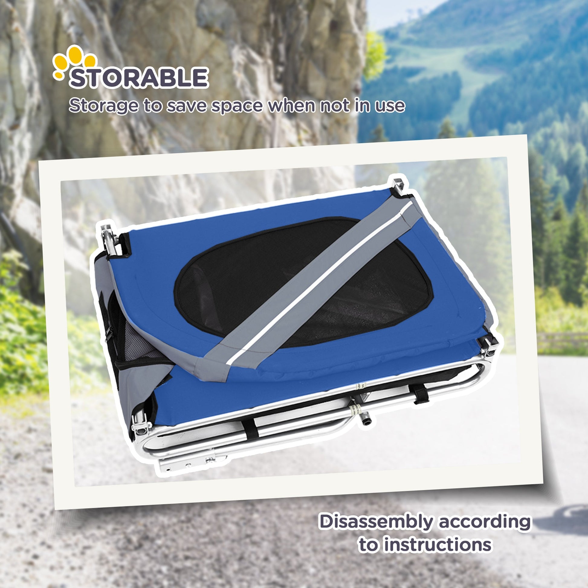 KFX-1775933 Pet Bike Trailer with Easy Folding Frame, 20" Wheels, 3 Entrances, and Mesh Screen for Off-Road Adventures