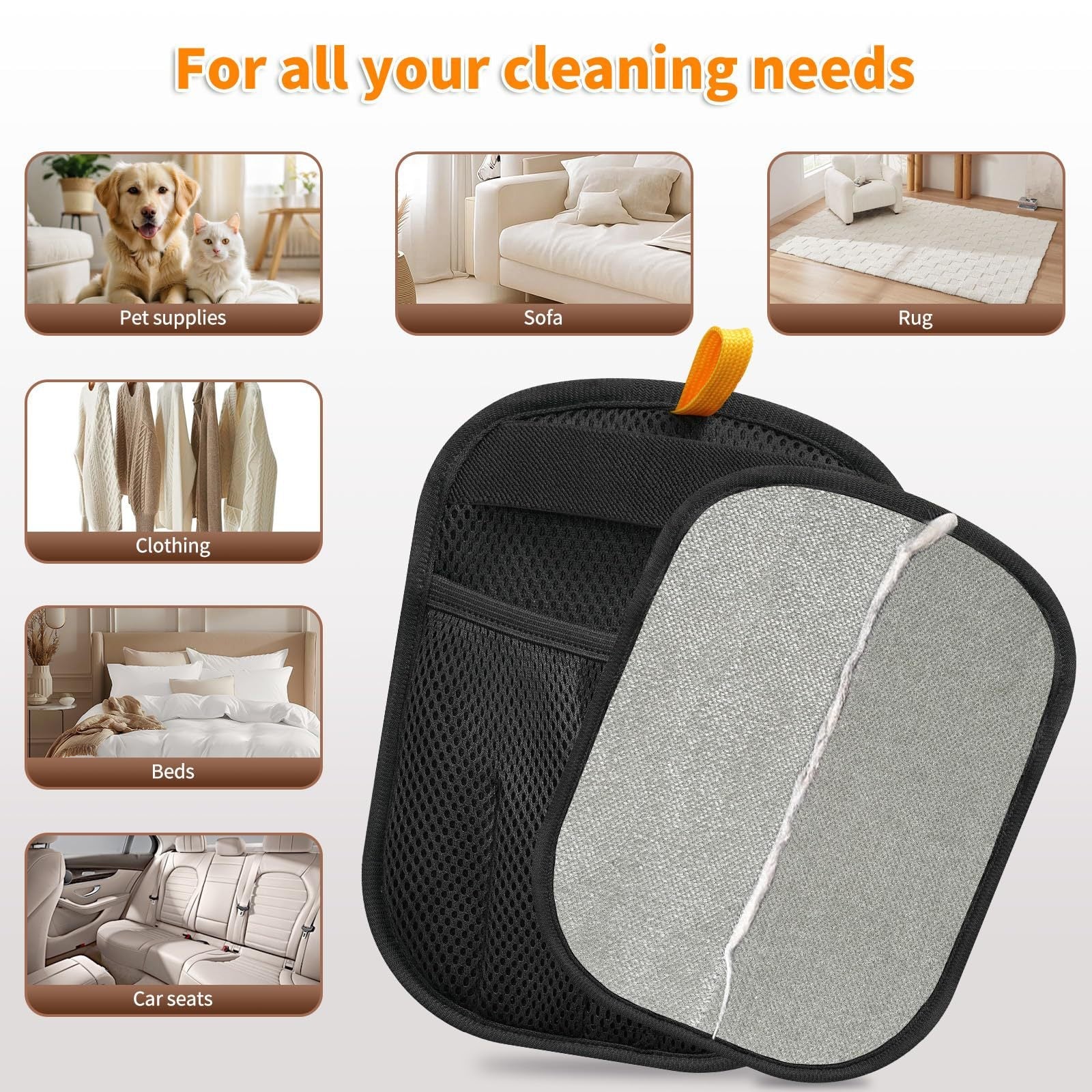 KFX-1776061 Lightweight Pet Hair Remover Gloves - Multi-Color Cleanup Tool for Home Use