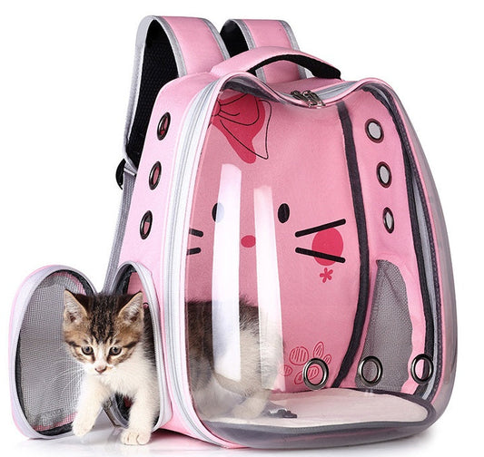 KFX-1776701 Breathable Nylon Pet Backpack for Cats and Dogs - Convenient Space Bag in Multiple Colors