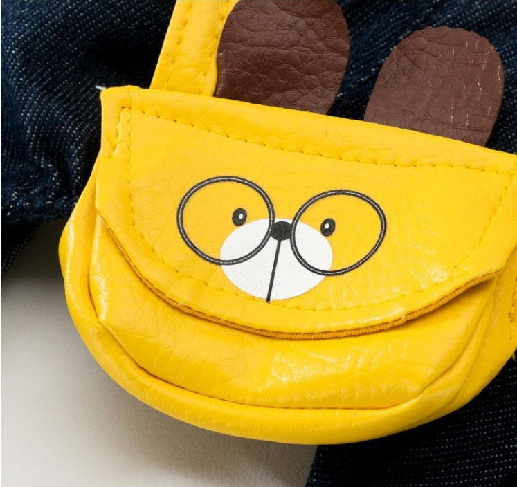 KFX-1778621 Casual Yellow Cotton Dog Backpack for Autumn - Multiple Sizes Available