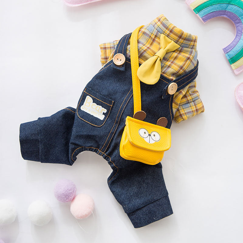 KFX-1778621 Casual Yellow Cotton Dog Backpack for Autumn - Multiple Sizes Available