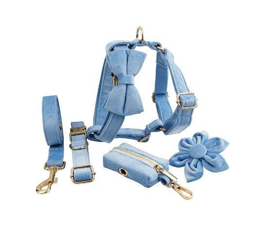 KFX-1779517 Fabric Velvet Dog Collar with Accessories - Adjustable and Stylish