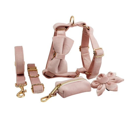 KFX-1779517 Fabric Velvet Dog Collar with Accessories - Adjustable and Stylish