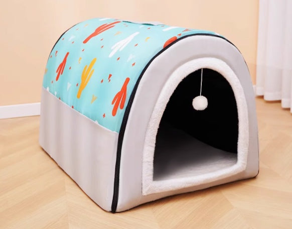 KFX-1780285 Universal Large Dog House for All Seasons - Detachable Design with Cozy Blankets