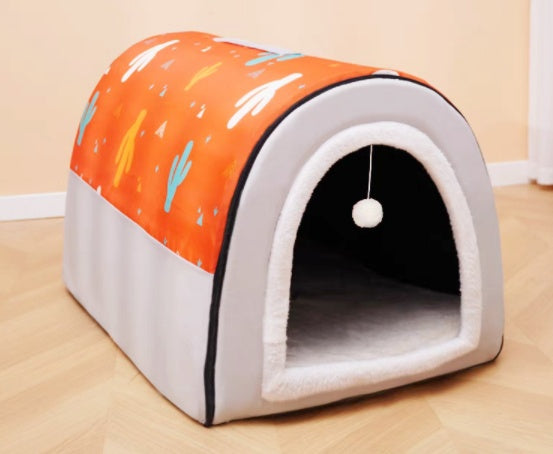 KFX-1780285 Universal Large Dog House for All Seasons - Detachable Design with Cozy Blankets