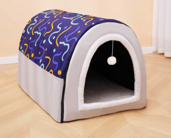 KFX-1780285 Universal Large Dog House for All Seasons - Detachable Design with Cozy Blankets
