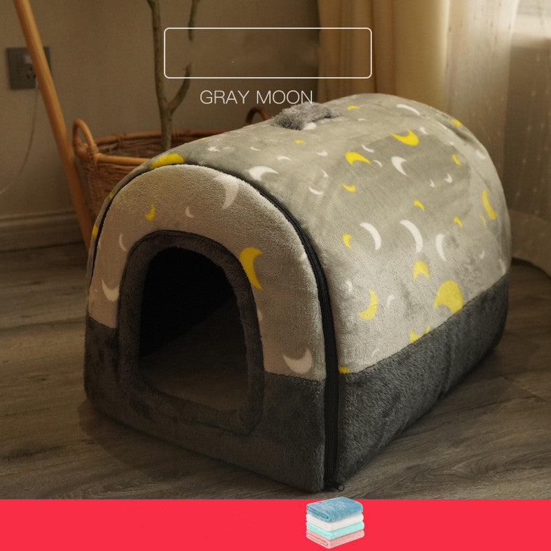 KFX-1780285 Universal Large Dog House for All Seasons - Detachable Design with Cozy Blankets