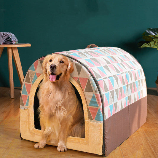 KFX-1780285 Universal Large Dog House for All Seasons - Detachable Design with Cozy Blankets