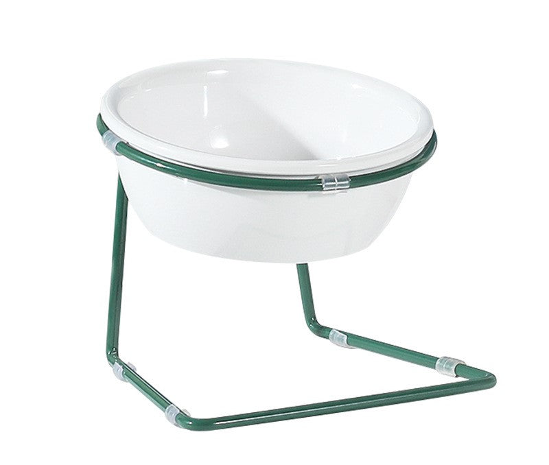 KFX-1780413 Elegant Pet Dining Table with Melamine Bowl and Iron Bracket - Compact Design for Cats and Small Dogs